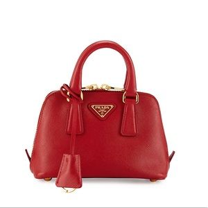 Prada Mini Promenade Saffiano Bag - RED